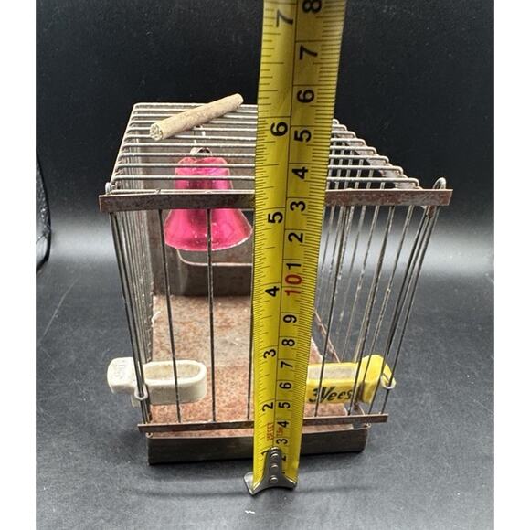 Vtg 1950’s Hartz Mountain Bird Foods Advertising Metal Bird Cage & Accessories ￼ - Picture 12 of 16